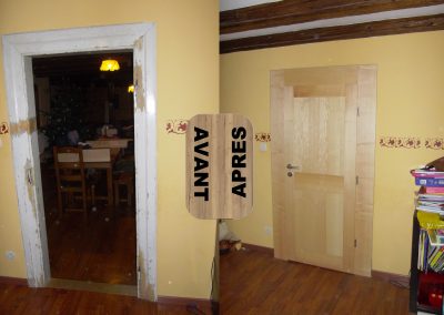 RENOVATION PORTES INTERIEURES REMPLACEMENT CHAMBRANLE PORTE ET CHAMBRANLE MASSIF REYMOND FRENE GAMA 68