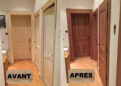 RENOVATION PORTES INTERIEURES REMPLACEMENT CHAMBRANLE PORTE ET CHAMBRANLE MASSIF REYMOND FRENE GAMA 68