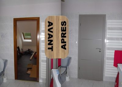 RENOVATION PORTES INTERIEURES DEPOSE ET REMPLACEMENT AVEC CHAMBRANLE ET PORTE SUR MESURE ET CHAMBRANLE HUGA DURAT GAMA 68